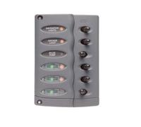 1 PANNELLO STAGNO 6 INTERRUTTORI RETROILLUMINATO CSP6 GRIGIO SCURO