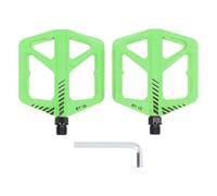 1 par Ciclo de nylon ligero Pedal anti -Slip Reduce la fricción del pie Pedal de plataforma plana High Vis Orange Composite para el ciclo de carretera Ciclo de montaña (green)