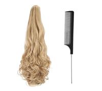1 Parrucca A Coda Di Cavallo Con 1 Pettine, Parrucca Con Clip, Capelli Ondulati Lunghi, Coda Di Cavallo Sintetica Con Clip, Accessori Per Capelli A Coda Di Cavallo, Capelli Ondulati Simulati