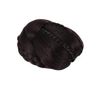 1 parrucca chignon intrecciata in fibra sintetica, per donne, elegante, per matrimoni, feste e uso quotidiano