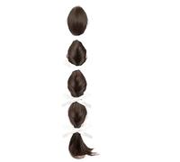 1 parrucca colorata a coda di cavallo da 61 cm, per ragazze piccanti, stile street style, treccia lunga per servizi fotografici (fiocco bianco marrone)