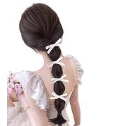 1 parrucca colorata a coda di cavallo da 61 cm, per ragazze piccanti, stile street style, treccia lunga per servizi fotografici (fiocco bianco marrone nero)