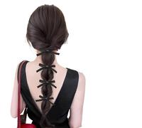 1 parrucca colorata a coda di cavallo da 61 cm, per ragazze piccanti, stile street style, treccia lunga per servizi fotografici (fiocco nero marrone nero)