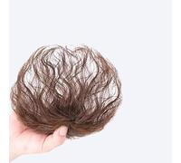 1 parrucca marrone chiaro per la parte superiore della testa, parrucca da donna per capelli sottili, topper per capelli ricci di ricambio soffice parrucca, senza cuciture, con clip nella parte