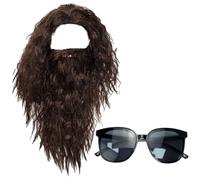 1 Parrucca Marrone con Barba E 1 Occhiali da Sole, Accessori per Cosplay, Abiti da Festa in Maschera, Accessori per Costumi da Festa