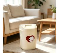 1 Pattumiera con coperchio a ribaltamento, ermetica e anti-odore, robusta e durevole, con abbinamento di colori semplice, adatta per vari scenari domestici come camere da letto e soggiorni 1 pz-Cestin