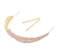 1 Pc a spina di pesce ospite tiara donne spose Fascia per Nozze festa corone principesse hair charms coroncina sposa accessori per la testa nuziale lega rosso DRESSOOS