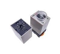 1 PC AH3-2 Relè temporizzato AC/DC a punto spesso Timer di ritardo all'accensione AH3-3 Intervallo di impostazione del tempo 0,1S-60m con base DC12V24V AC220V(DC12V,AH3-2 0-10Minutes)