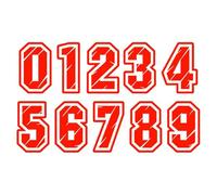 1 PC Di Numeri Riflettenti for Cassetta Postale - Numeri Singoli O Tutti I Numeri for L'indirizzo Sulla Casa, Rendendoli Più Personalizzati E Riconoscibili for Cassette Postali, Porte(Red,0-9,10CM)