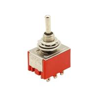 1-pc Interruttore a levetta rosso a 9 pin ON-OFF-ON a 3 posizioni AC 6A/125V 3A/250V Controls Switches