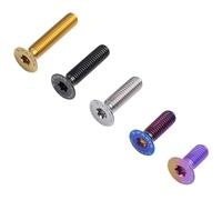 1 PC M8 P1.25mm 20 25 30 35 40 45 50 60mm GR5 Vite a testa svasata in lega di titanio Bullone a testa piatta T40 Torx for motocicletta(Golden,M8x60mm)