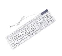 1 pc tastiera cablata tastiera da gioco impermeabile tastiera pratica tastiera e-sport tastiera meccanica. tastiera elettronica giochi tastiera plastica computer portatile ufficio (colore: bianco, S