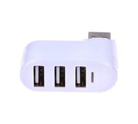 1 Pcs 3 Ports Usb Hub Mini Usb 2.0 Rotatable Adapter External Splitter For Laptop Pc Notebook White Practical