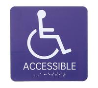 1 Pcs 6x6" Cartello Autoadesivo per Bagno, per Unisex con Braille, Bianco e Blu
