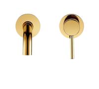1 PCS Basinetto Tappo del Rubinetto Dispenzzino del Rubinetto del Rubinetto a Parete montata a Parete montata in Ottone Montato con Acqua Calda e Fredda Set di Rosa Bianca (Oro polacco-150)