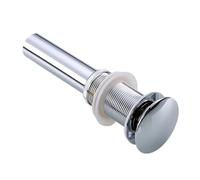 1 Pcs Bathroom Brass Pop Up Drain Basin Round Bottle P-Trap Sink Tap Kit Waste Stopper With/Without Overflow Chrome/Black Per Tubature(Sliver without overflow)