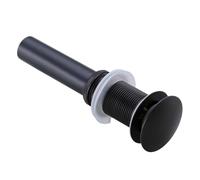 1 Pcs Bathroom Brass Pop Up Drain Basin Round Bottle P-Trap Sink Tap Kit Waste Stopper With/Without Overflow Chrome/Black Per Tubature(Black without overflow)