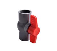 1 PCS Big Size PVC Pipe Socket Ball Valve Coupler Watering Connectors Garden Irrigation Tank Joint I.D 20~110 Mm(Gray Color,ID 20 mm)