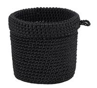 1 Pcs Cestino per Uncinetto Nero,Cesto Portaoggetti Intrecciato,Organizer Cestini Portaoggetti,Cesto Portaoggetti Rotondo,Tessuto a Mano,per Riporre Oggetti di Piccole Dimensioni