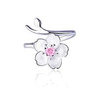 1 Pcs Women'S Elegant Cherry Blossom Ring Open Ring Hand Jewelry Accessories Birthday Gift Nice processing
