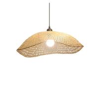 1 Pendant Lights Pastoral Rustic Weave Wicker Hanging Single Layer Light Fixtures, Vintage Decorative Chandelier for Dining Living Room Restaurant(22.4in)