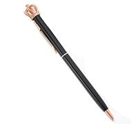1 penna a sfera in metallo lucido con corona di cristallo interessante penna a sfera cancelleria forniture per ufficio