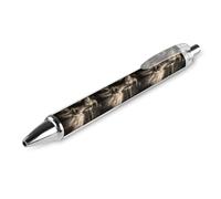 1 penna a sfera retrattile da 0,5 mm con inchiostro nero liquido liscio nero e bianco capra penna a sfera con impugnatura ergonomica comoda ad asciugatura rapida e senza sbavature, ricaricabile, per