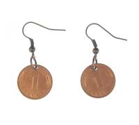 1 Penny Moneta Orecchini Miniblings BRD Mark Denaro D-Mark Lucky Penny Fortuna