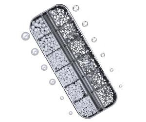 1. Perle in resina ciondoli artistici semicircolari decorazioni per feste nuziali e accessori per manicure facili da applicare, accessori semi-lucidi per nail art