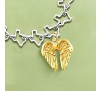 1 perline in argento vintage a forma di cuore e ali d'angelo per la | Braccialetti coordinati e fai da te, decorazioni natalizie, ciondoli per la creazione di gioielli, regali per donne