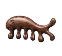 1 pettine per massaggi in legno di sandalo, testa meridiana per cuoio capelluto, pettine a denti larghi, per rilassare il corpo
