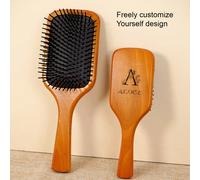 1 Pettine personalizzato, spazzola per capelli quadrata in legno con incisione laser, spazzole per capelli per donne, uomini e bambini, spazzola per capelli bagnati/asciutti per lisciare, massaggiare 