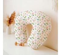 1 pezza Federa in cotone mussolina + Cuscino da allattamento a forma di C per neonati, cuscino da allattamento multifunzionale delicato e floreale, morbido e confortevole per donne in gravidanza, cusc