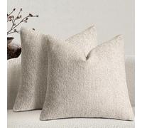 1 pezza Federa in lino, federa con texture bohémien, base beige con cuciture bianche e blu navy, cuscino a righe tinto in filo, adatto per divano, soggiorno (solo fodera del cuscino) 40*40,45*45,60*60