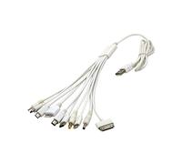 1 pezzi 10 in 1 pin Cavo multifunzione multi-testa Cavo bianco Universal USB Universal Data Cable Cable Charger Multiuso