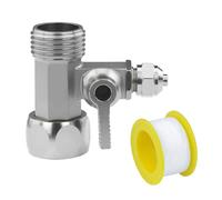 1 pezzi Adattatore per connettore dell'acqua con Cintura materie prime,3/8 x 3/8 x 1/4 Adattatore Valvola Intercettazione,Strumento Collegamento Tubo Dell'acqua T,per valvole