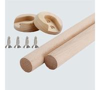 1 Pezzi Asta Appendiabiti da Armadio di Legno, Tubo per mobili, Tubo per Armadio, Asta per Armadio, Armadio per Abiti | Tubo dell'Armadio Rotondo | Lunghezza 30-150cm