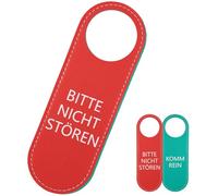 1 pezzi Cartello per porta con scritta, Cartello Porta Appendiabiti in Pelle Doppia Faccia,Segno Appeso Maniglia della Porta,Do Not Disturb,Please Knock,per Ufficio,sessioni di riunioni