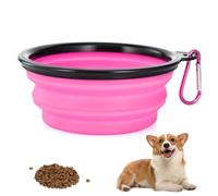 1 Pezzi Ciotola Pieghevole per Cane, Mangiatoia Abbeveratoio Portatile in Silicone Alimentare con Gancio Porta Acqua, ciotole per cani,Alimenti da Viaggio per Cani, Gatti, Animali Domestici