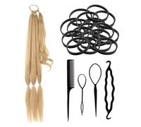 1 Pezzi Coda Di Cavallo Dorato, Con Anelli Per Capelli Da 100 Pezzi E Forcine A 4 Pezzi, Strumenti Per La Creazione Di Acconciature, Parrucche Elei E Personalizzate.