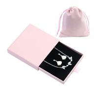 1 Pezzi Confezione regalo per Gioielli, Rosa Scatole Regalo Piccole con Sacchetto di Velluto per Collane, Orecchini e Anelli (9 x 9 x 1,7 cm)
