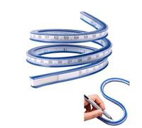 1 Pezzi Curvilinee Flessibile Righello Deformabile Curva Flessibile Curvilinee Riga 60 cm per Disegno Tecnico, Bifacciale Misura in Plastica per Disegnare Curve, Tecnici, Abbigliamento Disegni (Blu)