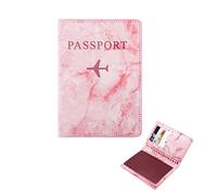 1 pezzi Custodia Passaporto, Custodia per Passaporto, Porta Pass, Copertina per Passaporto con Blocco Rfid,Supporto per Passaporto per Donna e Uomo,Custodia da Viaggio per Documenti di Viaggio (Rosa)