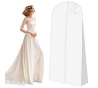 1 Pezzi Custodia Porta Abito da Sposa Copriabiti Antipolvere 180 cm per Indumenti per Abiti da Sposa,Con Cerniera, Adatta per Abiti da Sposa, Abiti, Cappotti, Cappotti Lunghi, ecc.