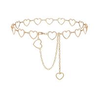 1 Pezzi Donna Metallo Cintura, Cuore Cintura a Catena Dorata da Donna, Catena a Vita a Strato Singolo, Vita Catena da Pancia in Metallo, Catena con Ciondolo a Cintura, Per Jeans e Abiti Vintage