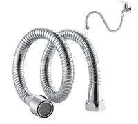 1 Pezzi Estensione del rubinetto, prolunga per rubinetto cucina in acciaio inossidabile, doccetta per lavandino cucinam, Comodo per lavarsi i denti lavare i capelli e prendere l'acqua (30cm)