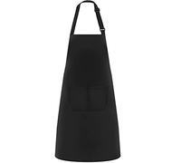 1 pezzi Grembiule, Grembiule da Cucina Grembiule Grill Impermeabile Regolabile Grembiule con 2 Tasche Unisex, per Cucina, Ristorante, Caffè (Nero)