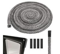 1 Pezzi Guarnizione Stufa a Legna Guarnizione Guarnizione Stufa a Pellet Sportelli per Camini Cavo Sigillante in Fibra di Vetro 8 mm x 3 m per Caminetto e Affumicatore Caminetti e Stufe