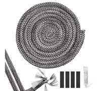 1 Pezzi Guarnizione Stufa a Legna Guarnizione Guarnizione Stufa a Pellet Sportelli per Camini Cavo Sigillante in Fibra di Vetro 6 mm x 3 m per Caminetto e Affumicatore Caminetti e Stufe
