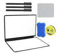 1 Pezzi Lavagna bianca portatile A5 con 3 pennarelli e 1 panno,Lavagna cancellabile portatile double face,Mini lavagna portatile pieghevole piccola,per casa, ufficio, scuola